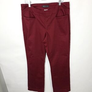 Lee Platinum Label Midrise Fit Straight Leg Pants Women's Size 16 Short Burgundy